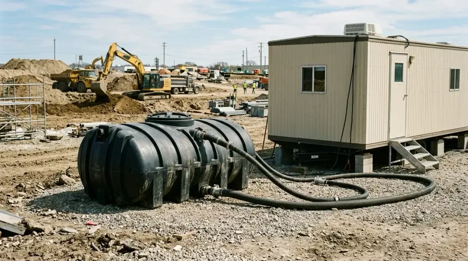 Black Holding Tank — Construction Site
